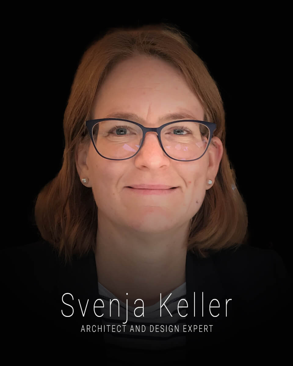 Im Team als Architektin und Expertin für Formen, Proportionen und Raumwirkungen - Svenja Keller