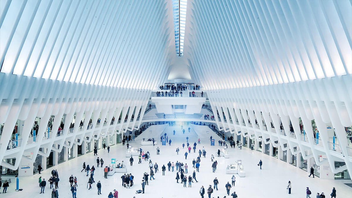 This area is called the Oculus - it's the main place within the World Trade Center transportation hub.